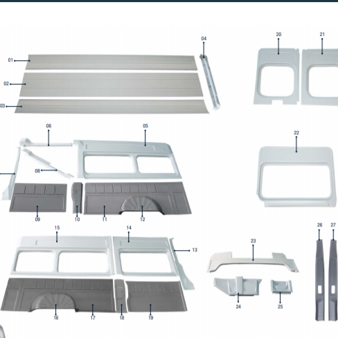 **BOXER JUMPER DUCATO INTERIOR TRIM SET** ** MOST REQUIRED** ABS PLASTIC INTERIOR TRIM SETS for CAMPERS, MINIBUSES, BUSES**